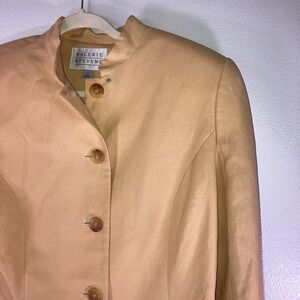 Valerie Stevens Linen Blend Blazer Jacket Womens 10